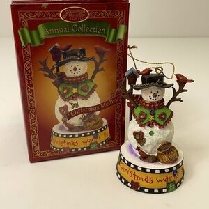 San Francisco music box co snowman ornament